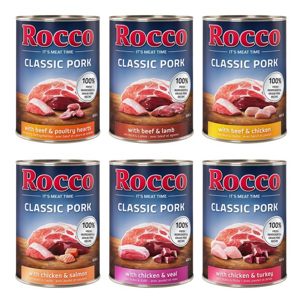 24x400g Mix (6 Smaken) Classic Pork Rocco Hondenvoer
