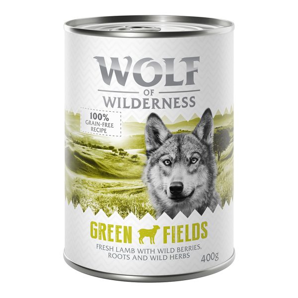 12x400g Green Fields Lam Wolf of Wilderness Hondenvoer