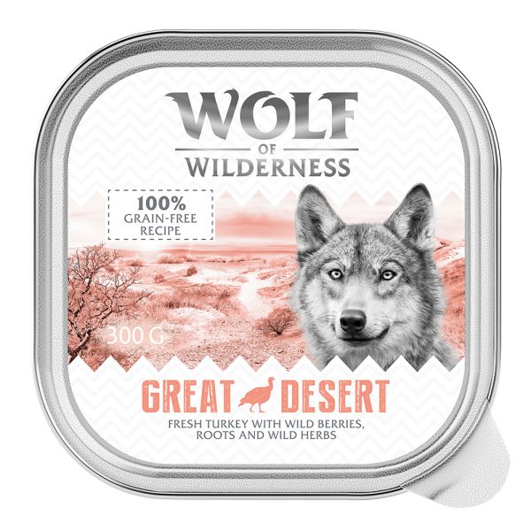 24x300g Adult Great Desert Kalkoen Wolf of Wilderness Hondenvoer