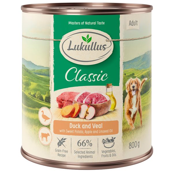 24x800g Variant VIII Adult Eend & Kalfsvlees (graanvrij) Lukullus Hondenvoer