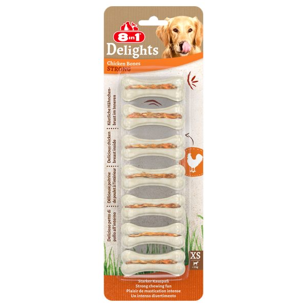 8in1 Delights Strong Kauwkluif - Voordeelpakket: XS, 3 x 140 g (21 stuks)