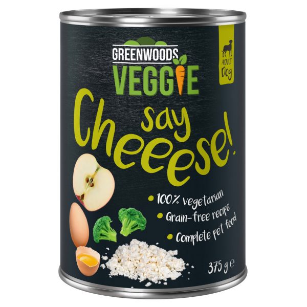 6x375g Say Cheeese Greenwoods Veggie Hondenvoer