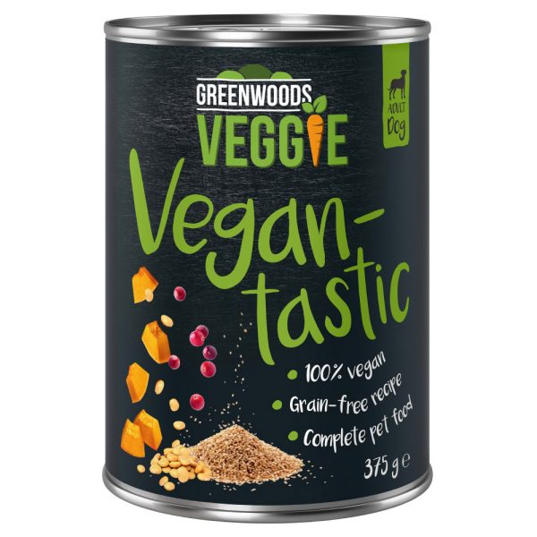 12x375g Vegantastic Greenwoods Veggie Hondenvoer