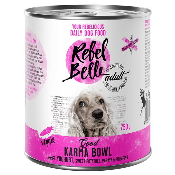 24 x 750 g Rebel Belle Adult Honden Natvoer Adult Good Karma Bowl