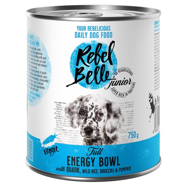 24 x 750 g Rebel Belle Adult Honden Natvoer Junior Full Energy Bowl