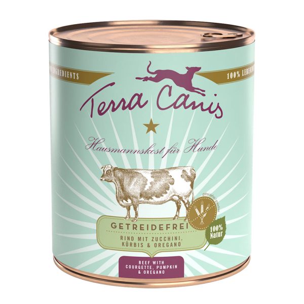 Terra Canis Graanvrij Voordeelpakket 12 x 800 g - Rundvlees met courgette, pompoen en oregano