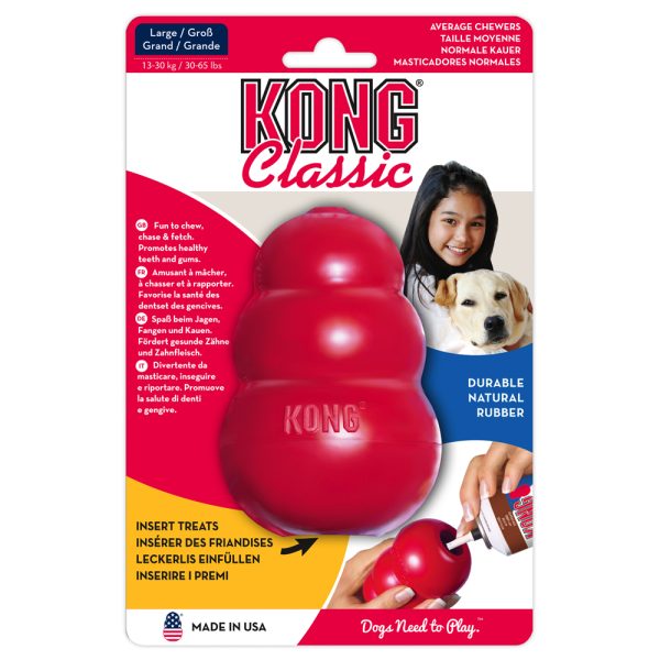 Maat L KONG Classic Rood ca. 10cm Hondenspeelgoed
