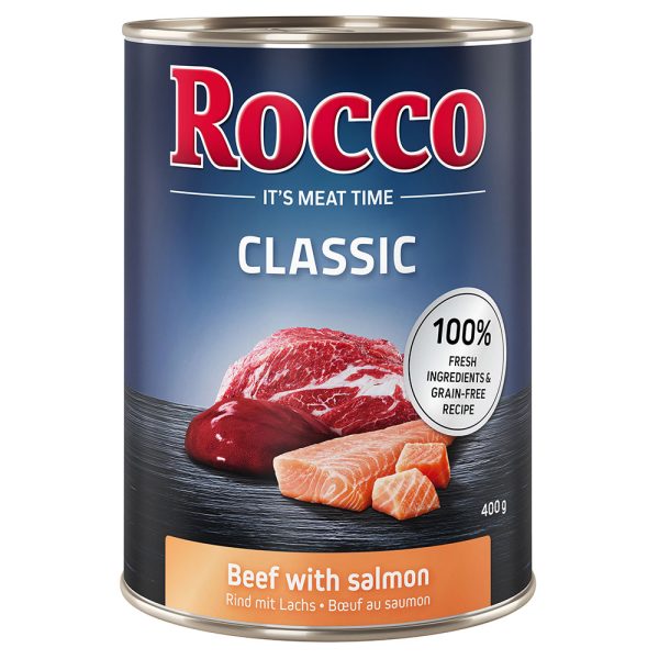 24x400g Rund met Zalm Rocco Classic Hondenvoer