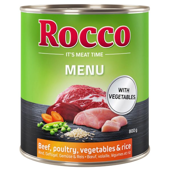 Voordeelpakket Rocco Menu 24 x 800 g - Rund met Gevogelte, Groenten & Rijst