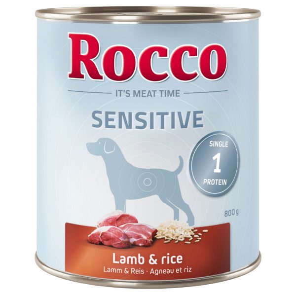 24x800g Sensitive Lam & Rijst Rocco Hondenvoer