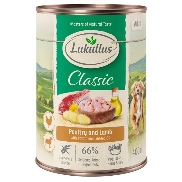 24x400g Combinatie V Gevogelte & Lam Lukullus Hondenvoer