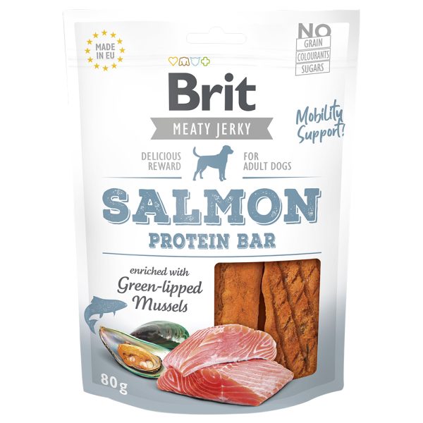 3x80g Brit Jerky Zalm Eiwit Bar Hondensnacks