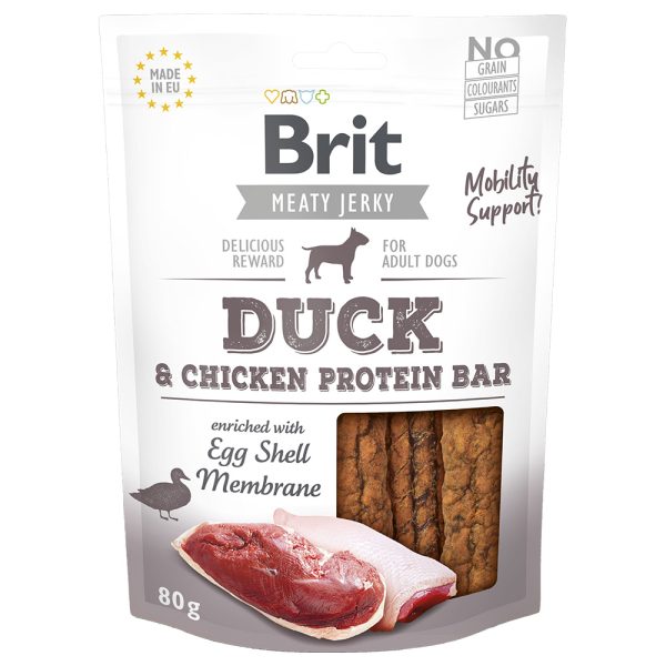 3x80g Brit Jerky Duck Protein Bar Hondensnacks