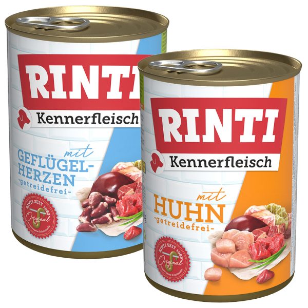 Voordeelpakket Rinti "Kennerfleisch"  24 x 400 g Hondenvoer - Mix Gevogelte (2 Soorten)