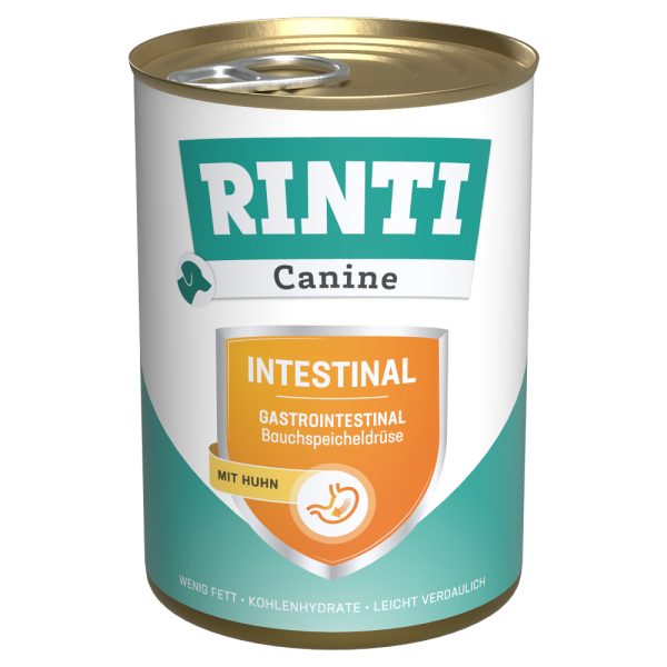 12x400g RINTI Canine Intestinal met Kip hondenvoer nat