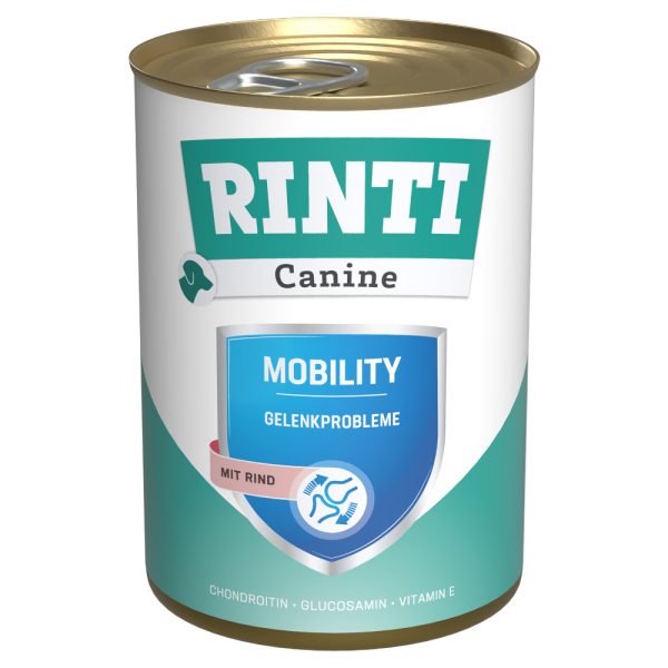 12x400g RINTI Canine Mobility met rund hondenvoer nat