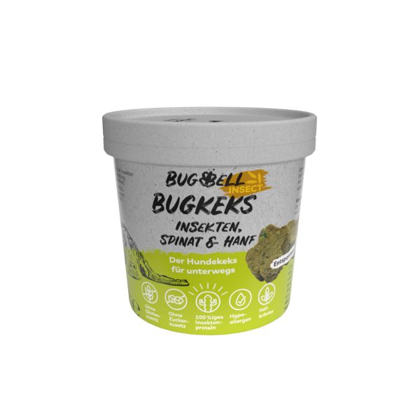 150g BugBell BugKeks Adult Insecten, Spinazie en Hennep Hondensnacks