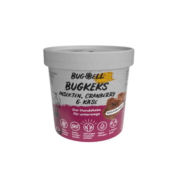 4x150g BugBell BugKeks Adult Insecten, Cranberry en Kaas Hondensnacks