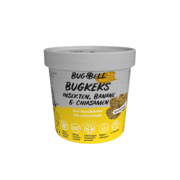 4x150g BugBell BugKeks Adult Insecten, Banaan en Chiazaden Hondensnacks