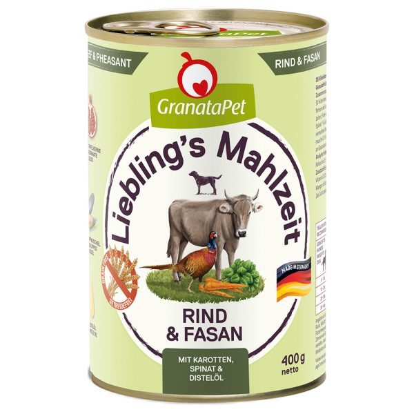 Granatapet Lievelingsmaaltijd  6 x 400 g Hondenvoer - Rund & Fazant