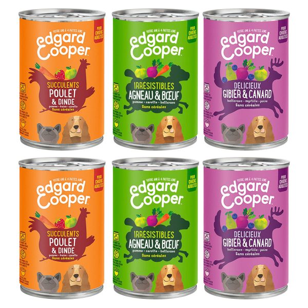 6x400g Adult Mixpakket (3 smaken) Edgard & Cooper Hondenvoer