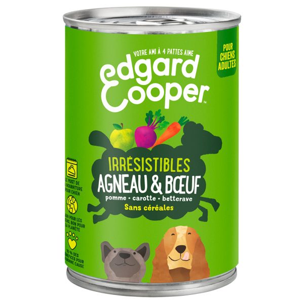 6x400g Edgard & Cooper Adult graanvrij lam, rund - Hondenvoer