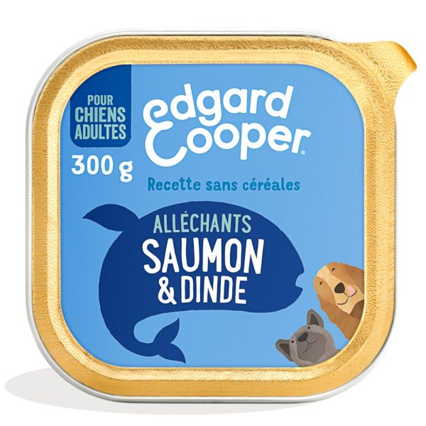 18x300g Edgard & Cooper Adult Graanvrij Zalm, Kalkoen - Hondenvoer