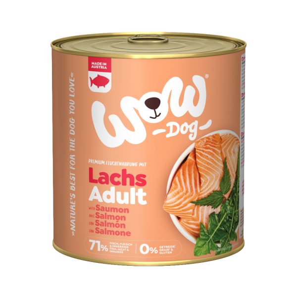 6x 800g WOW Adult Zalm Hondenvoer Nat