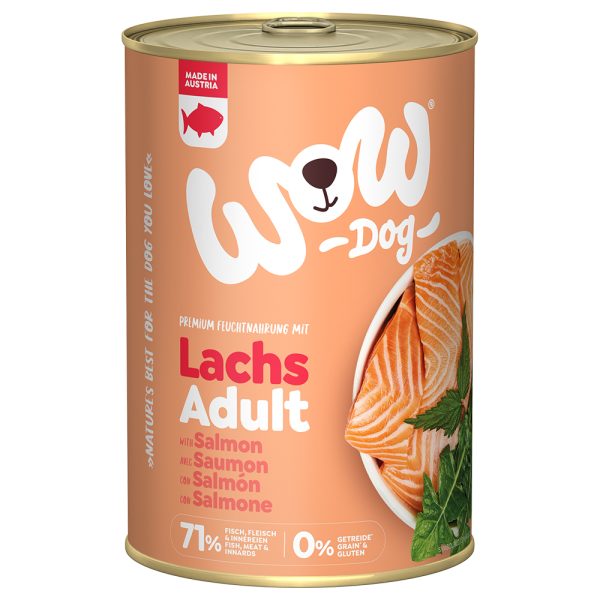 6x 400g WOW Adult Zalm Hondenvoer Nat