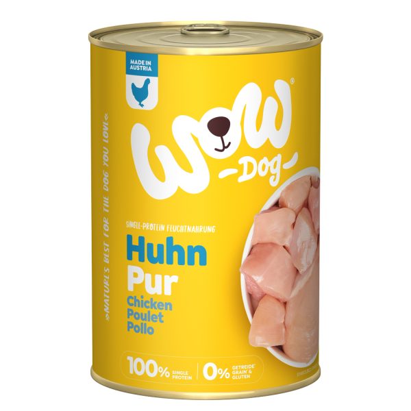 6x 400g WOW Puur Kip Hondenvoer Nat