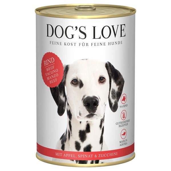 6x 400g Dog's Love Adult Rundsvoer Nat