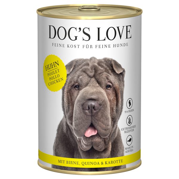 6x 400g Dog's Love Adult Kip Hondenvoer Nat