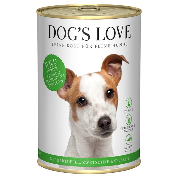 6x 400g Dog's Love Adult Wild hondenvoer nat