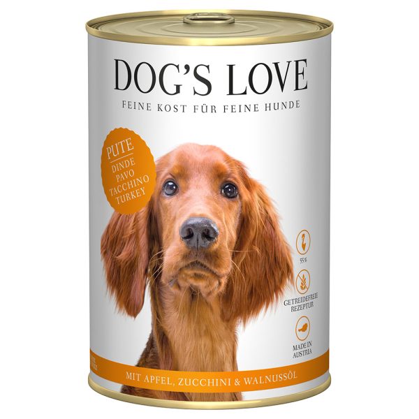 6x 400g Dog's Love Adult Kalkoen Hondenvoer Nat