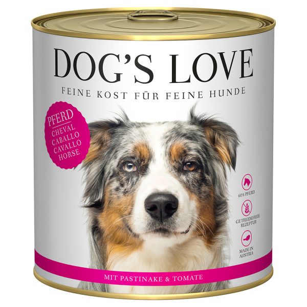 6x 800g Dog's Love Adult Paardenvoer Nat