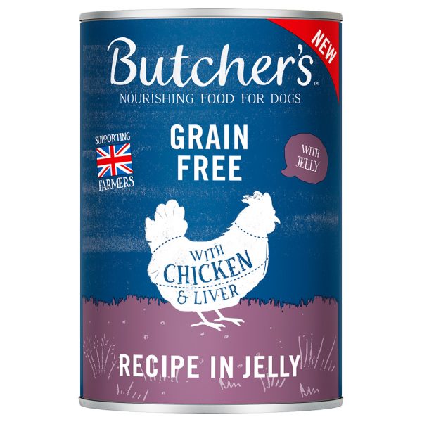 48x 400g Butcher's Original Graanvrij met Kip in Gelei Nat Hondenvoer