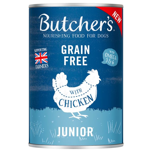 24x 400g Butcher's Original Grainfree Junior met kip nat hondenvoer