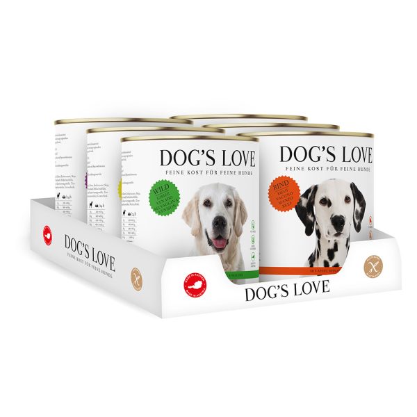 6x 800g Dog's Love Adult Mix (6 soorten) nat hondenvoer