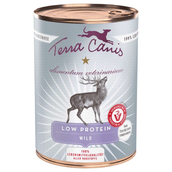 6x 400g Terra Canis Alimentum Veterinarium Eiwitarm Wild Hondenvoer Nat