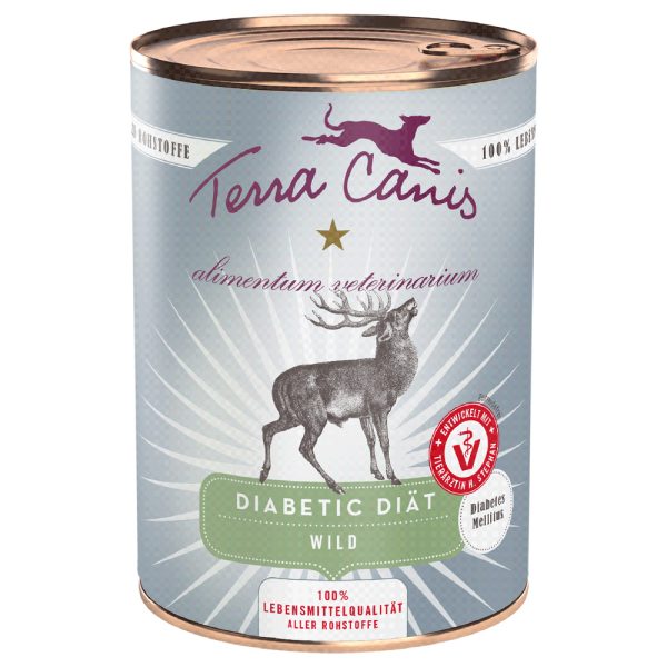 12x 400g Terra Canis Alimentum Veterinarium Diabetic Diet Wilde Hondenvoer Nat