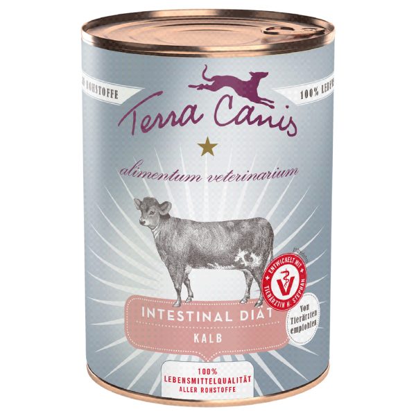 6x 400g Terra Canis Alimentum Veterinarium Intestinal Kalf Hondenvoer Nat