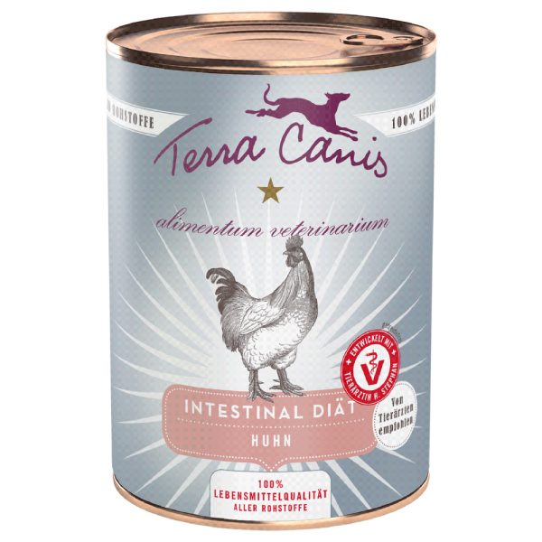 6x 400g Terra Canis Alimentum Veterinarium Intestinal Kip Hondenvoer Nat