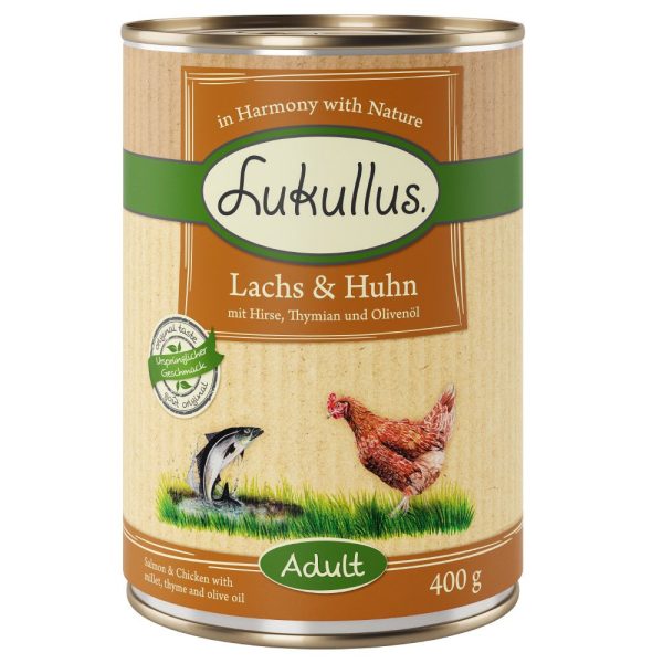 6x400g Zalm & Kip Lukullus Hondenvoer