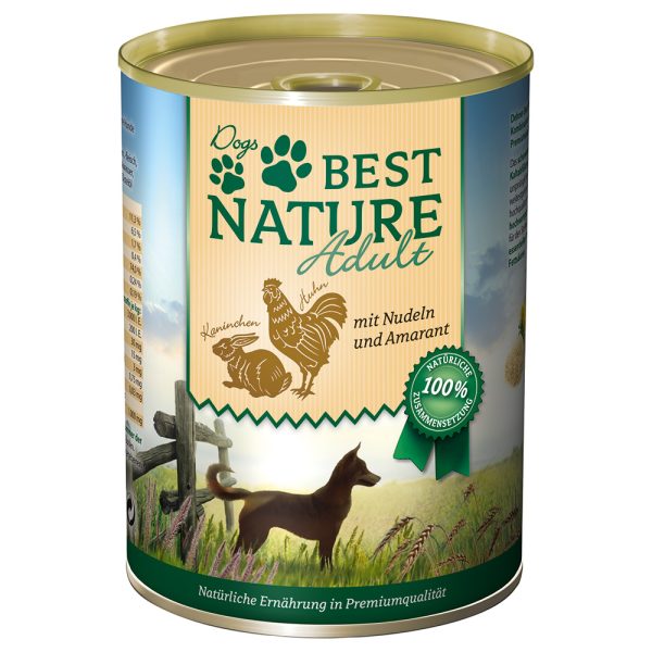 12x 400g Best Nature Dog Adult Konijn, kip & noedels Hondenvoer nat