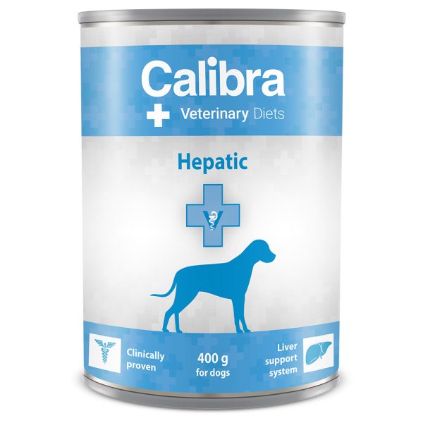 12x 400g Calibra Veterinary Diet Dog Hepatic kip hondenvoer nat
