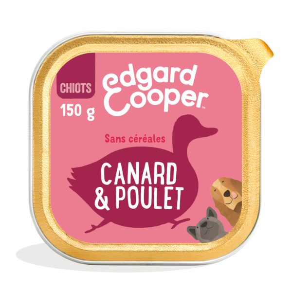 150g Edgard & Cooper Hond Puppy graanvrij Eend & Kip natvoer
