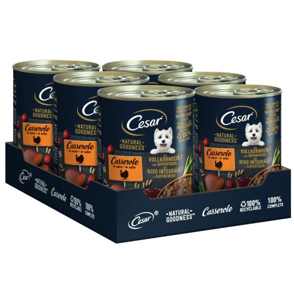 Cesar Natural Goodness Multipack - Kalkoen en Superfoods (24 x 400 g)