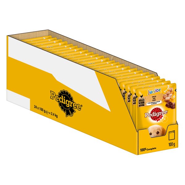 24x 100g Pedigree Junior verszakjes multipack kip in gelei nat hondenvoer