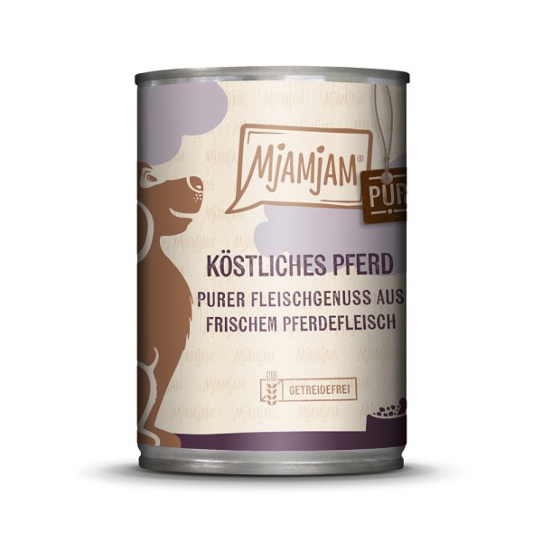 6 x 400 g MjAMjAM puur vleesgenot heerlijk paard puur hondenvoer nat