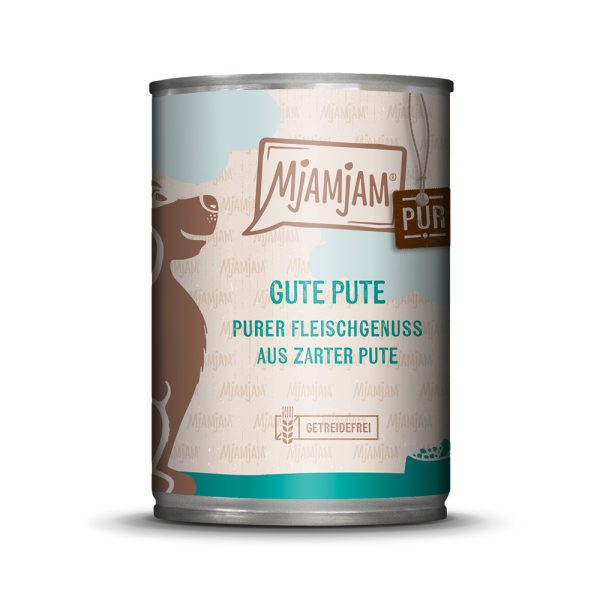 12 x 400 g MjAMjAM puur vleesgenot goede kalkoen puur hondenvoer nat